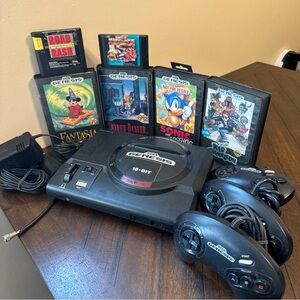Sega Genesis Lot -  Console Controller Adapters & 6 Games TESTED and‎ WORKING!